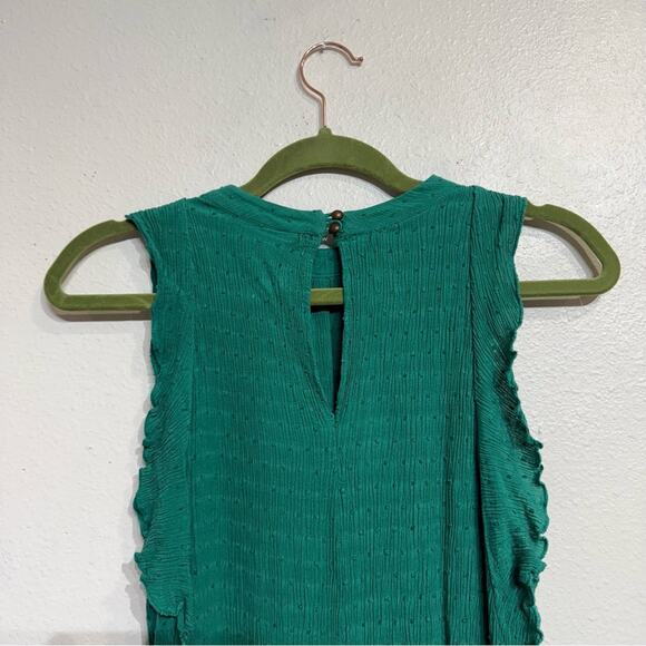 Anthropologie Maeve Green Swiss Dot Sleeveless Blouse Sz M - Picture 7 of 11